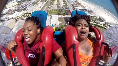 nipple slip on slingshot ride|Slingshot Wardrobe Malfunction Compilation 